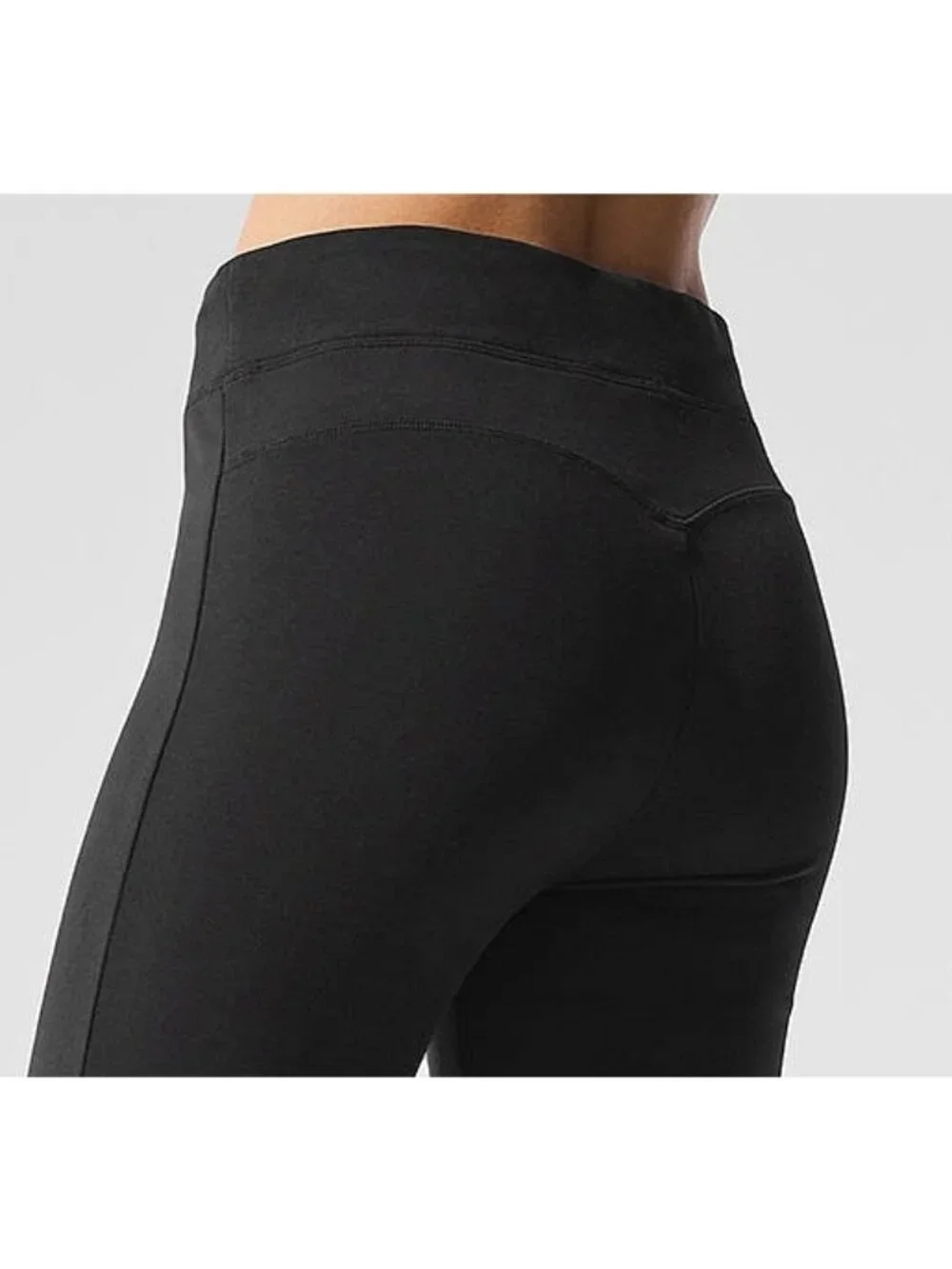 Alo Sway Bootcut Sweatpant Soft Black Distressed Booty-Lift Stretchy Flared Pant